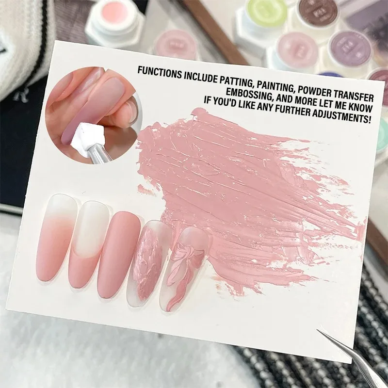 39-Farben Air Cushion Patting Gel, hochsättigendes Blush-Gradient-Ombre-Nagelkunstgel, kein Reinigen erforderlich, UV-LED-härtender, ablösbarer Nagellack – Detail 13