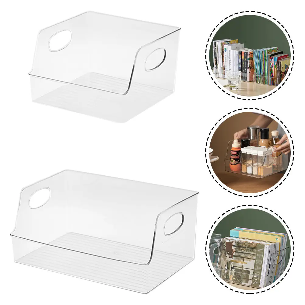 2Pcs Simple Assembly Plastic File Organizer Desktop Book Storage Rack Magazine Holder for Dorm Library Classroom Office Use