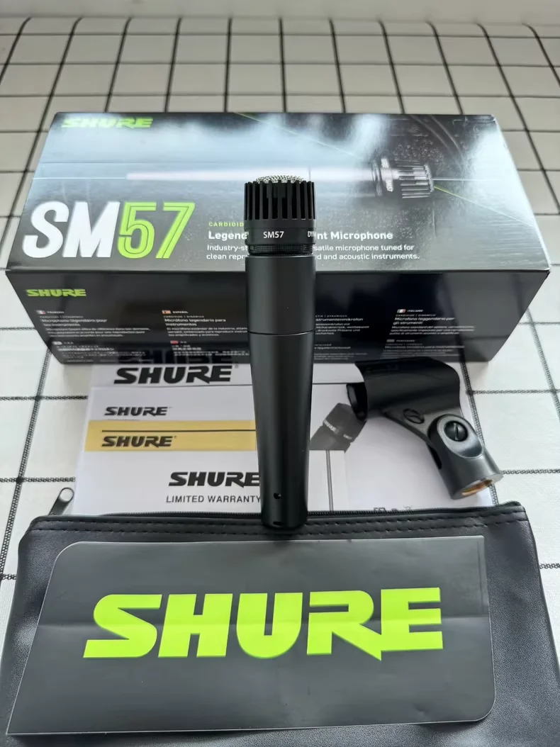 ميكروفون ديناميكي أحادي الاتجاه احترافي أصلي من Shure SM57 سلكي معدني لأداء غناء الكاريوكي على المسرح المباشر #2