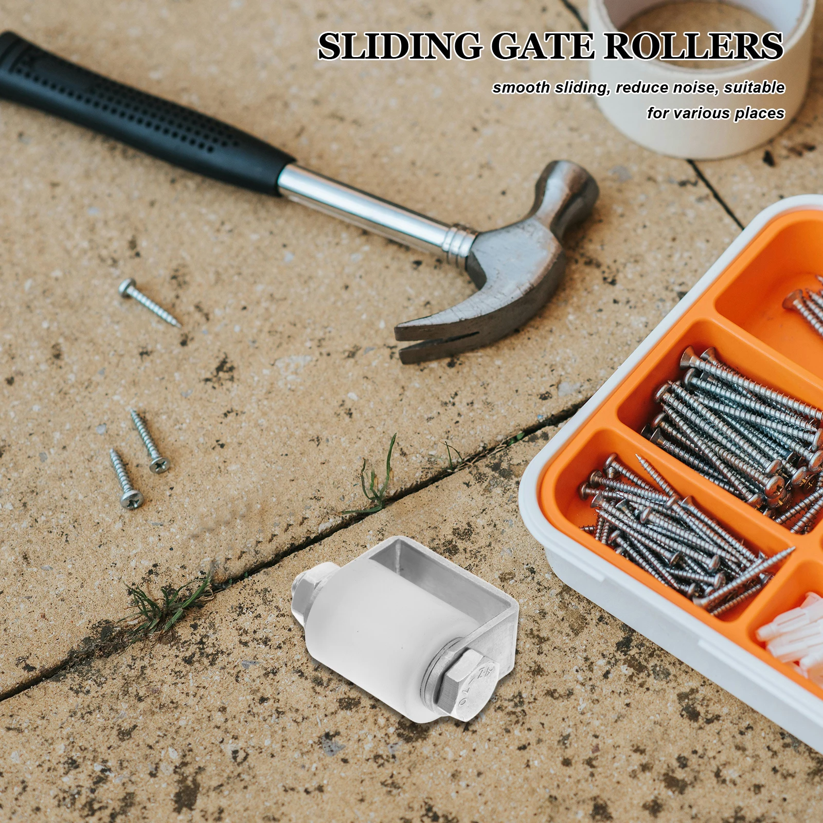 

Stainless Steel Sliding Gate Roller Nylon Wheel Bracket Heavy Duty Support Rollers for Bathroom Door 201 Steel Flatbed Rail