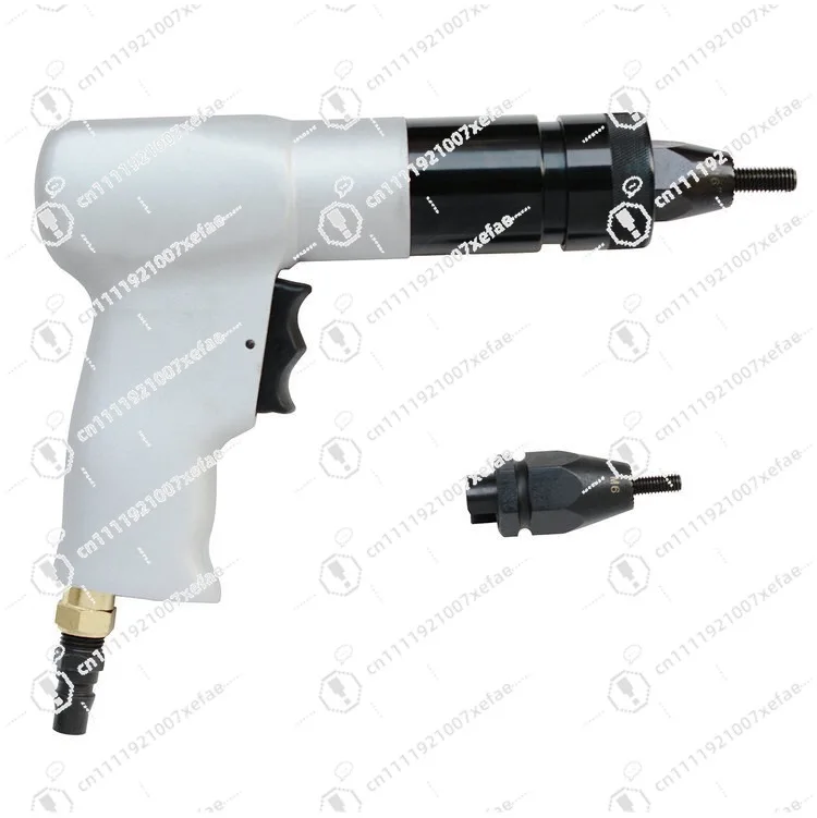 Pneumatic setting rivet nut tool with quick-change 1/4