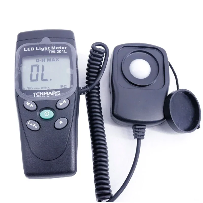 TENMARS TM-201L TM201L Digital Light Level Meter 200,000 Measure White LED Luxmeter