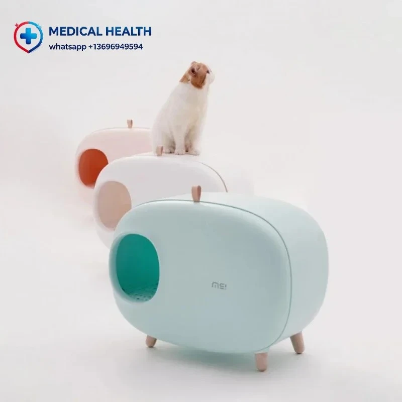 Mochi Shaped Fully Enclosed  Box, Solid Color  Toilet, Stylish Pet Furniture Indoor Pet Supplies