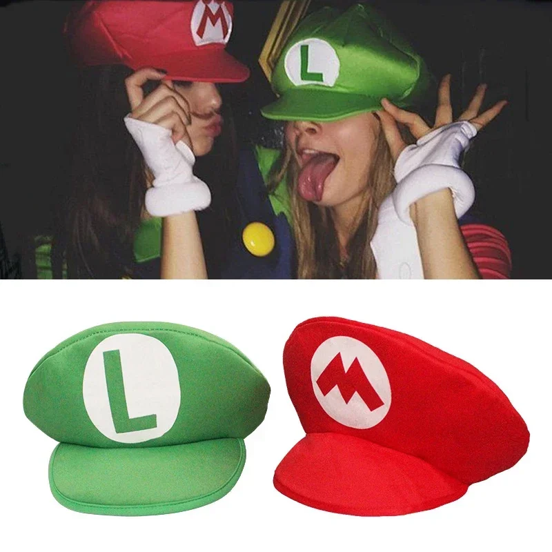 Super Mario Bros Odyssey Hat Anime Cosplay Baseball Cap Cartoon Luigi Halloween Role Play Props Kids 3d Hat Toys Peaked Cap Gift