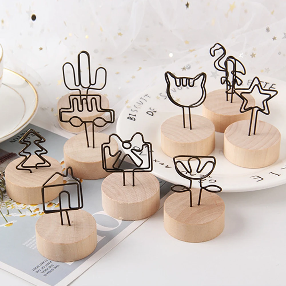 Mini Log Note kreative Nachricht Clips niedlichen Foto Ornamente robuste Karte Notizen Inhaber Retro Home Dekoration Mode Notiz halter