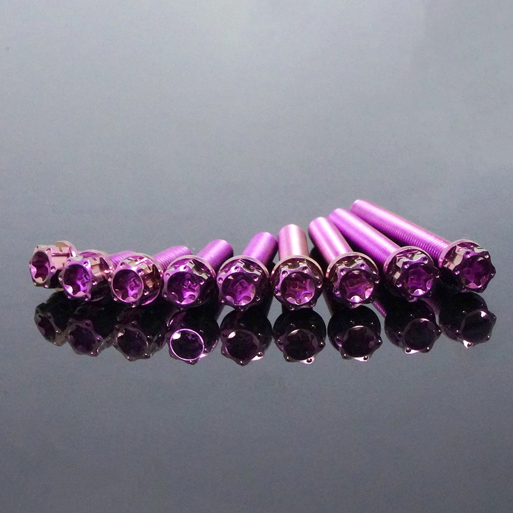 Flawlessti สลักเกลียวไทเทเนียม Gr5 M6x10-50สลักเกลียวเครื่องยนต์สลักเกลียวปั๊มเบรก