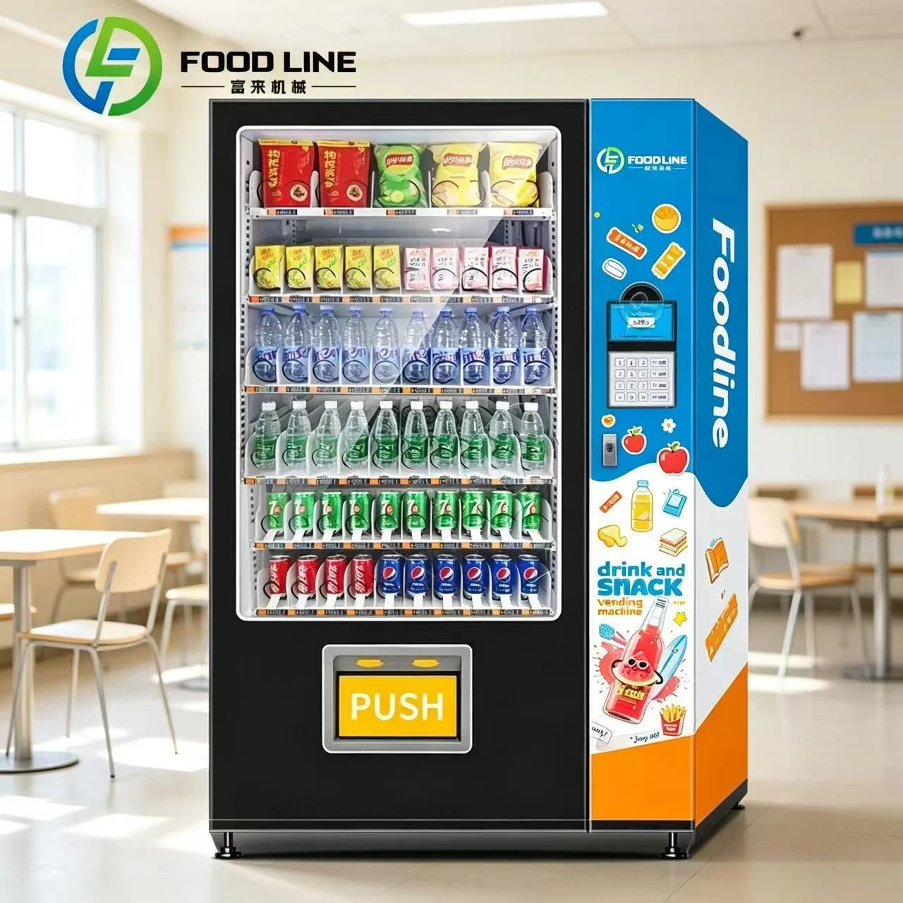 FL Customized Self Service Foo - огляд і ціна Vending Machine Qr Code
