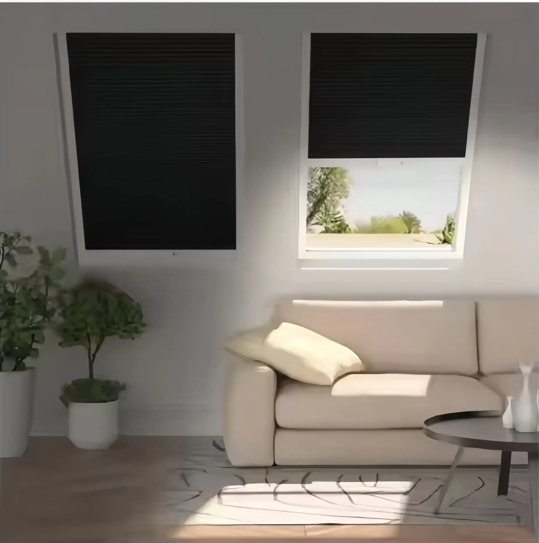 Honeycomb Shades for Skylight & Roof Windows. Top Blackout, UV & Heat Insulation. Custom Made to Fit Any Size. Easy DIY Installa