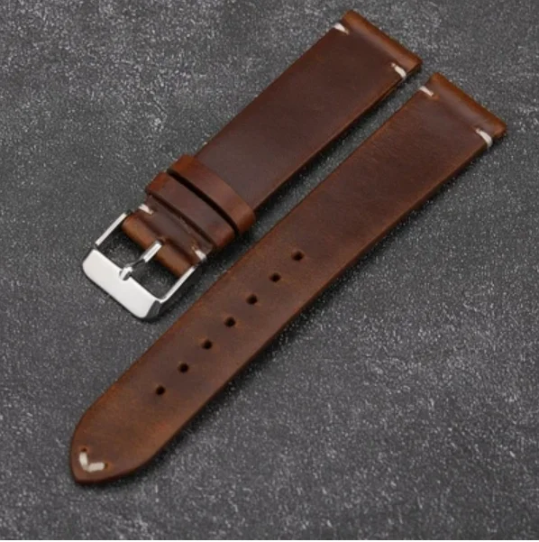 Cow Leather Watchband 18mm 19mm 20mm 21mm 22mm Vintage Leather Men Women Replacement Thin Bracelet Strap Band Watch Accessories