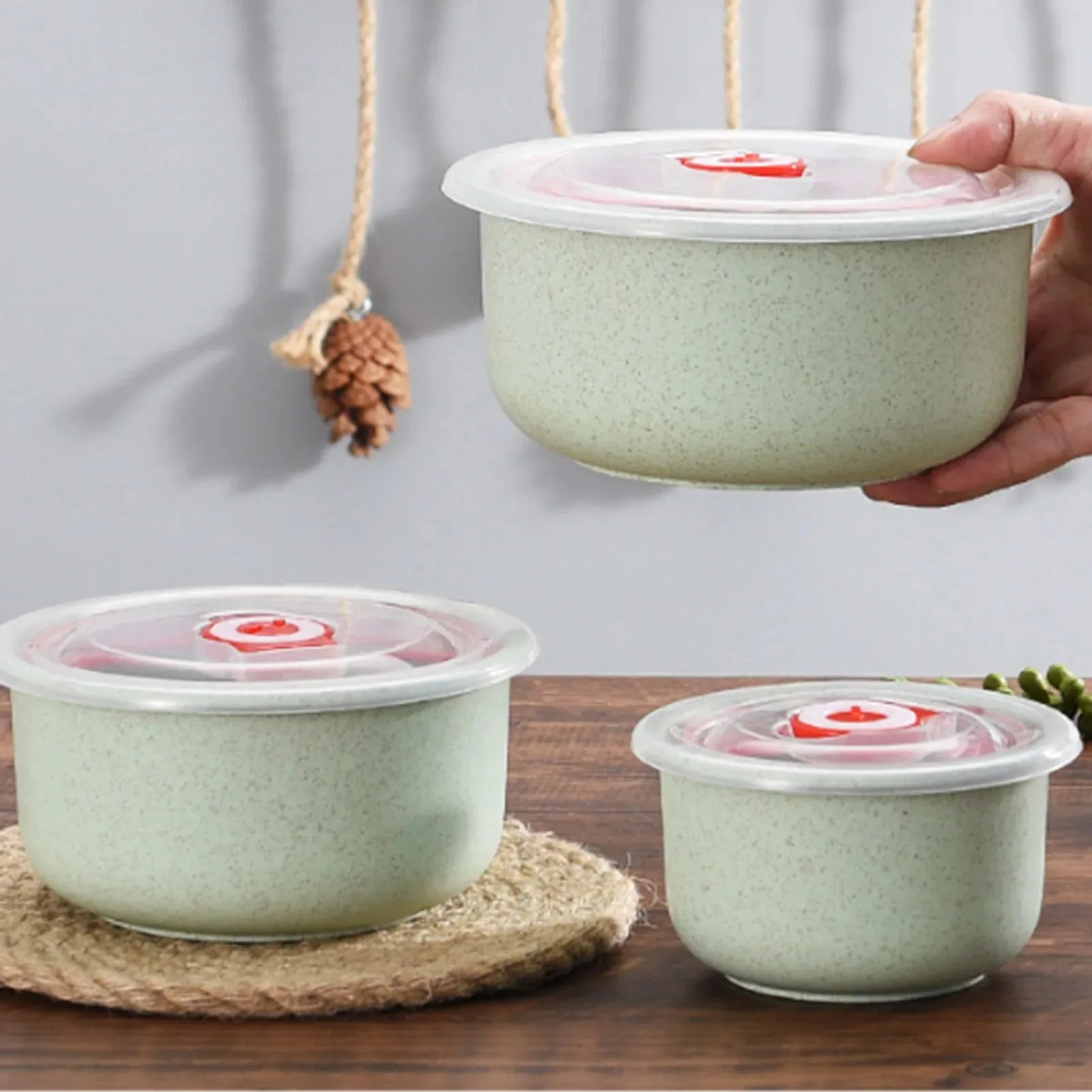 3 حاويات تخزين الطعام، صندوق الغداء مع غطاء، حاويات تخزين الميكروويف للطهي، تحضير الوجبات، الاستخدام اليومي. #2