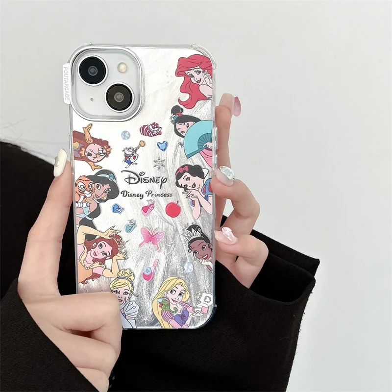 Phone Case For Apple IPhone 13 14 15 Pro Max Cute Cartoon Disney Princess Snow White Cinderella Mermaid Belle Rapunzel Covers