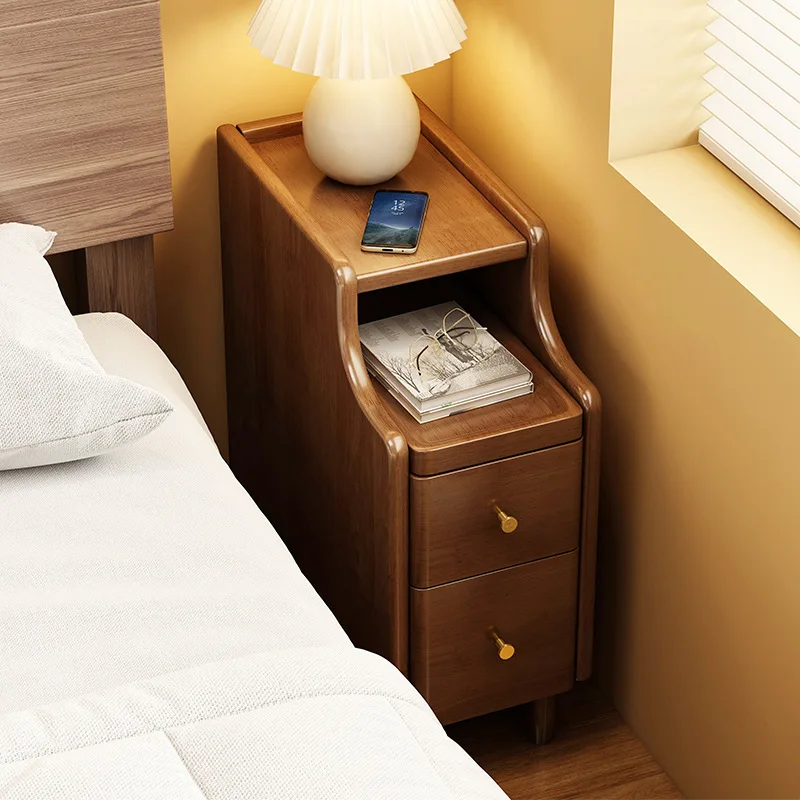Solid Wood Bedside Table Mini Small Extremely Narrow Bedside Table Simple Modern Ultra-narrow 20 Cm Narrow Edge Crevice Rack