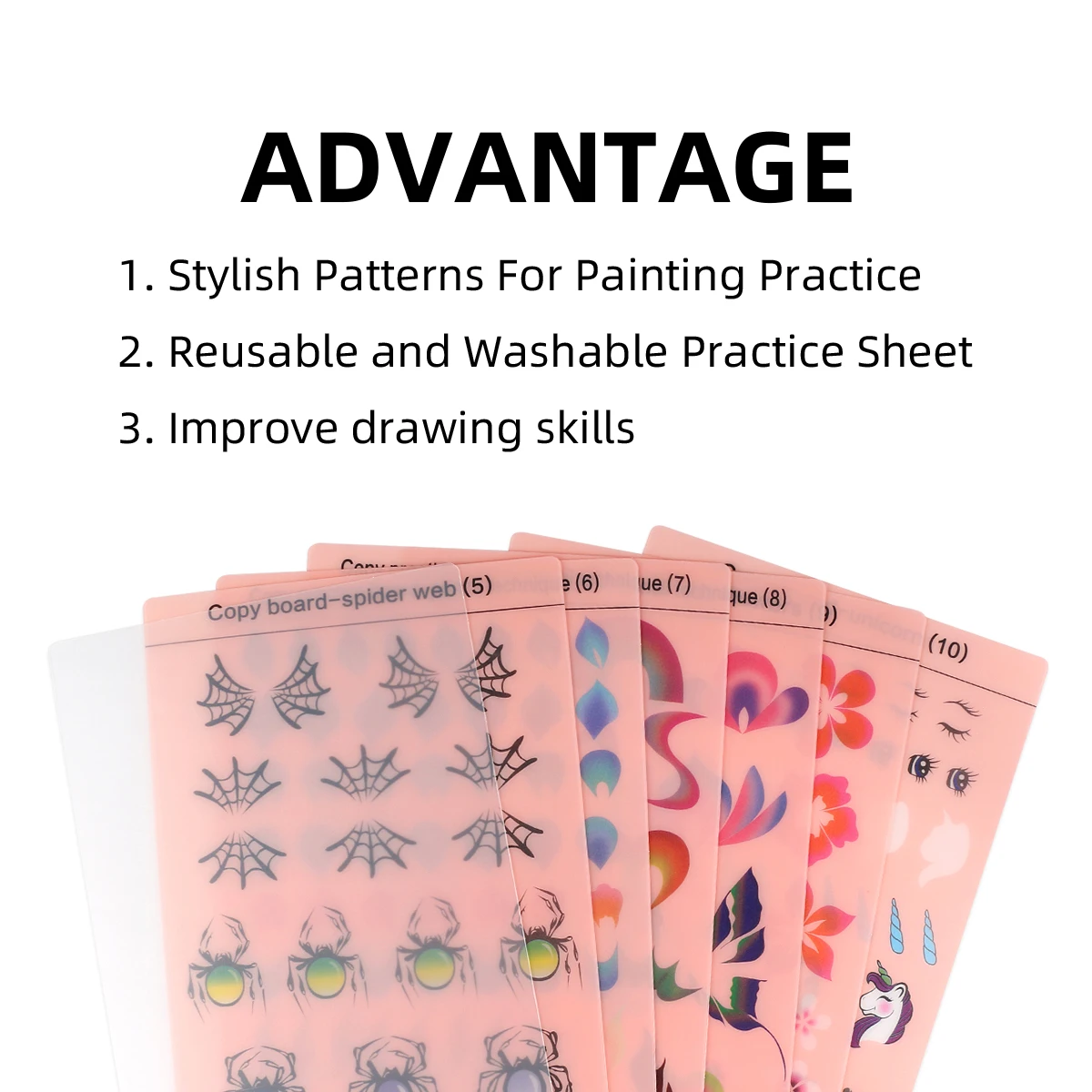 12pcs 그림 연습 템플릿 바디 아트 그림 할로윈 파티에 대 한 비 독성 및 빨 수있는 재사용 가능한 얼굴 페인트 운동 보드
