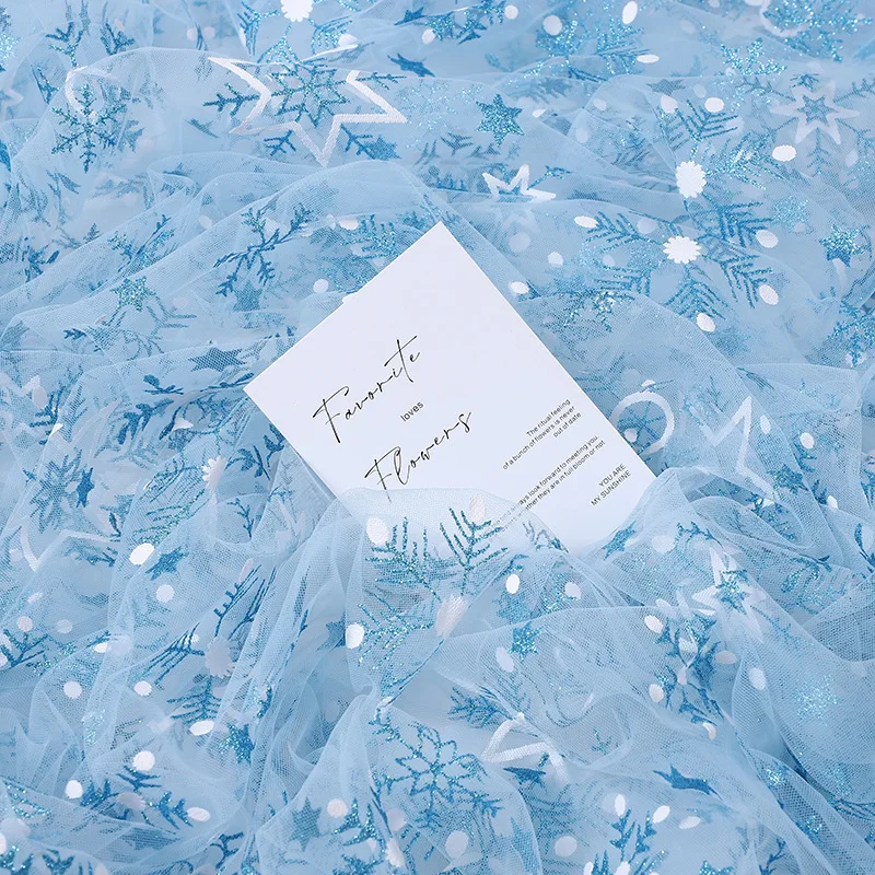 

Elsa Princess Dress Mesh Fabric Clothing Accessories Children's Clothing Toys Cloak Christmas Decoration Background Fabric
