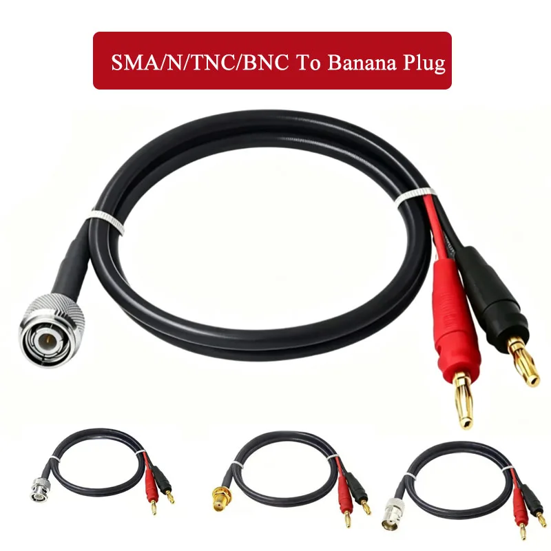 SMA/N/TNC/BNC To Double Banana Connector Adapter Cable RG58 Oscilloscope Signal Generation Test Line Male Female Extension Wire