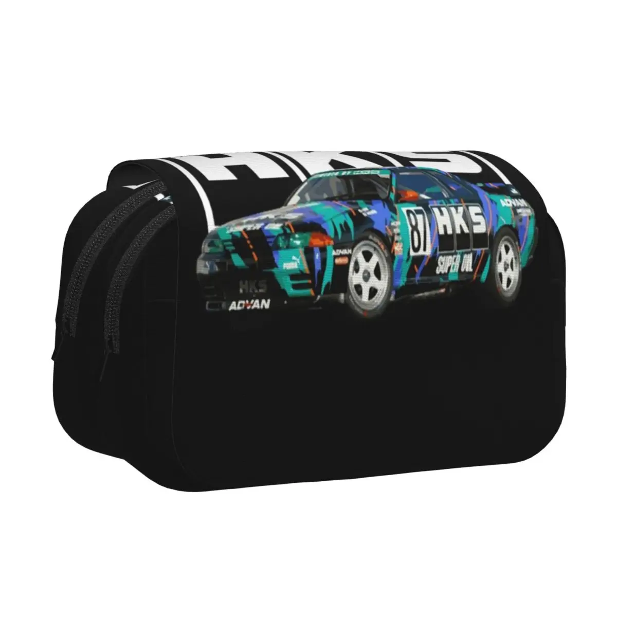 HKS GT-R Pencil Cases Pen Holder Hard Shell Leather Large Capacity Pen Box Pencil Bag for Students School