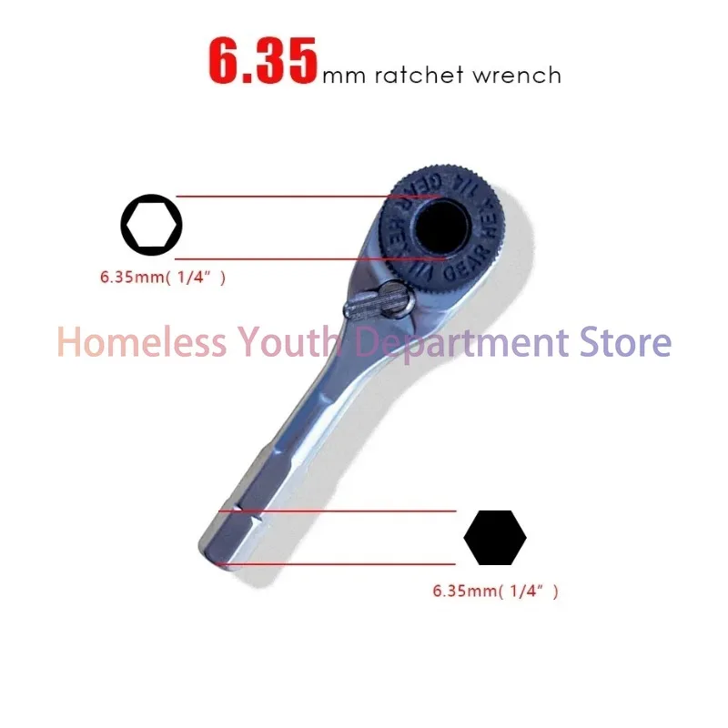 1/4”Ratchet Wrench 6.35mm Screwdriver Hex Torque Wrenches EDC Tool Wrench 1/4 Screwdriver Rod Quick Socket Wrench Hand Tools