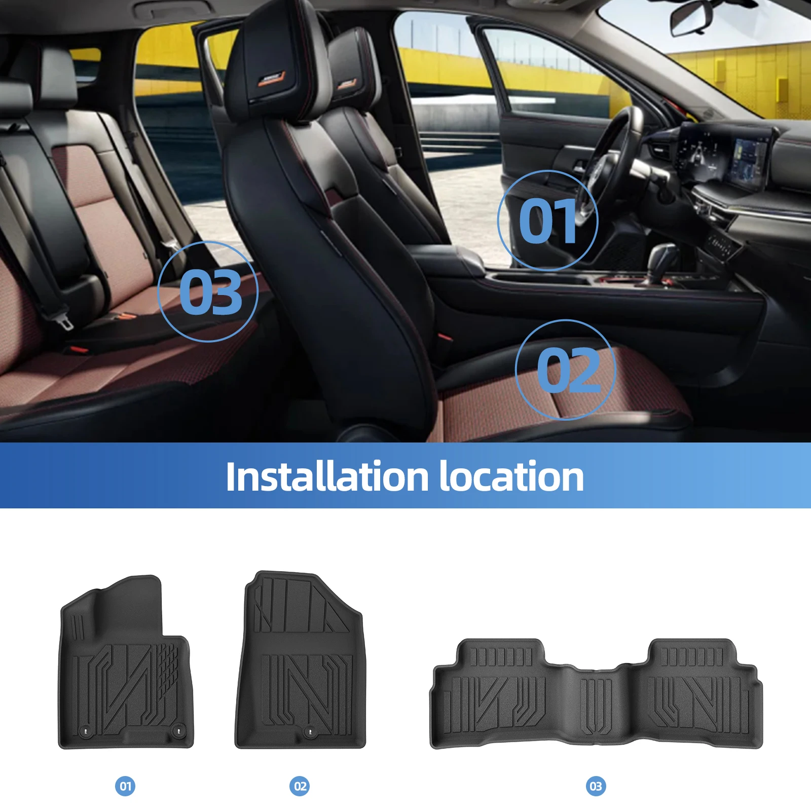 LUCKEASY Left Drive for Hyundai Tucson NX4 Hybrid 2022-2026 Car All-weather Floor Mats Cargo Liner Trunk Pad TPE Accessories