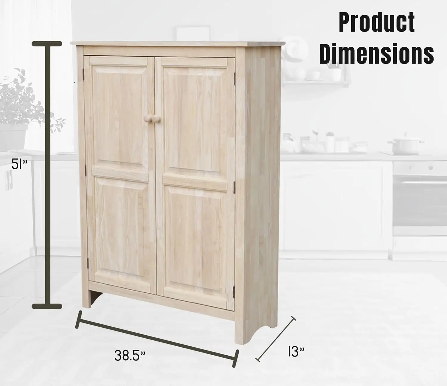 Double Jelly Cupboard-51 H Cupboard, 51-Inch, Unfinished