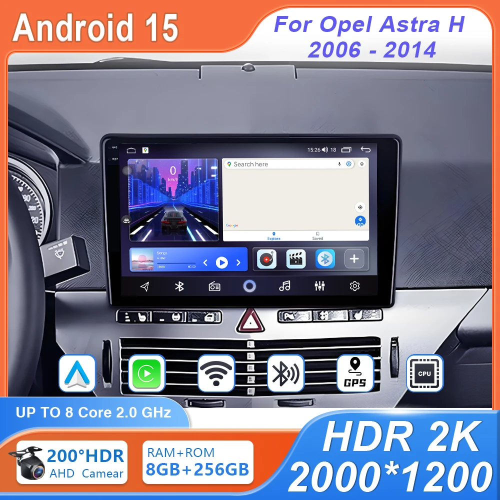

9-дюймовый автомобильный радиоприемник Android для Opel Astra H 2006-2014 Экран Carplay Авто OBD Мультимедийный плеер Навигация GPS Стерео головное устройство DSP