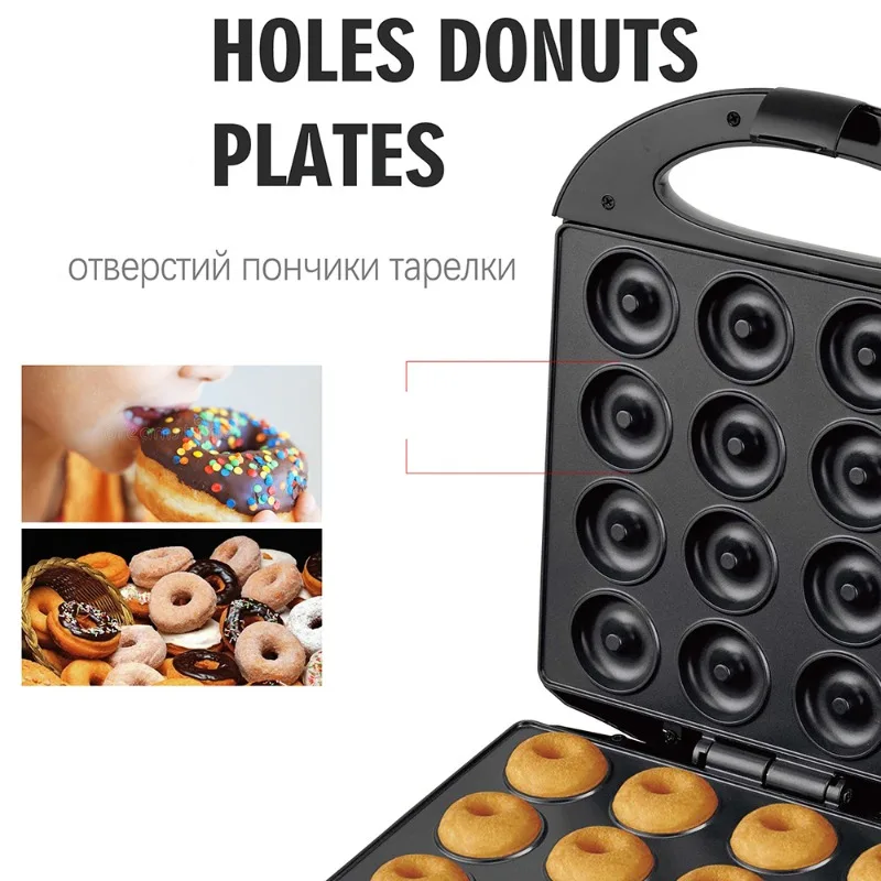 Large 16-hole Donut Machine, Breakfast Cake Machine, Round Cake Machine, Double-door Heated Electric Cake Pan
