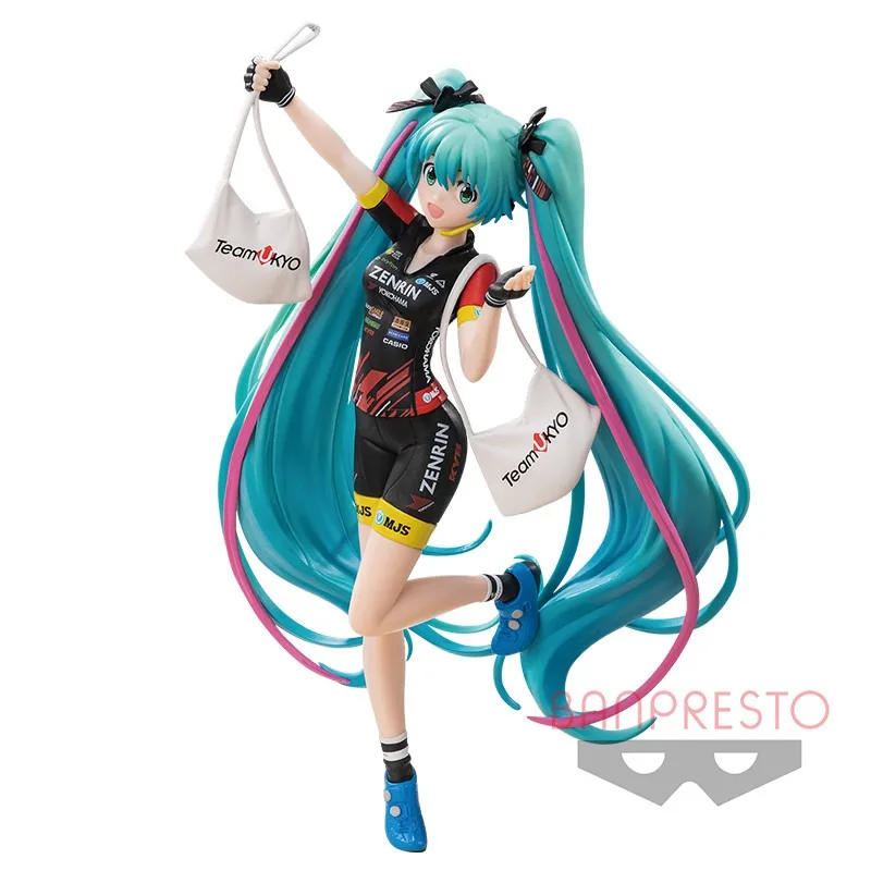 Bandai Originele Echte Banpresto Goede Glimlach Racing Hatsune Miku Espresto Est TeamUKYO Ondersteuning Print & Haar 17 cm Model speelgoedfiguren