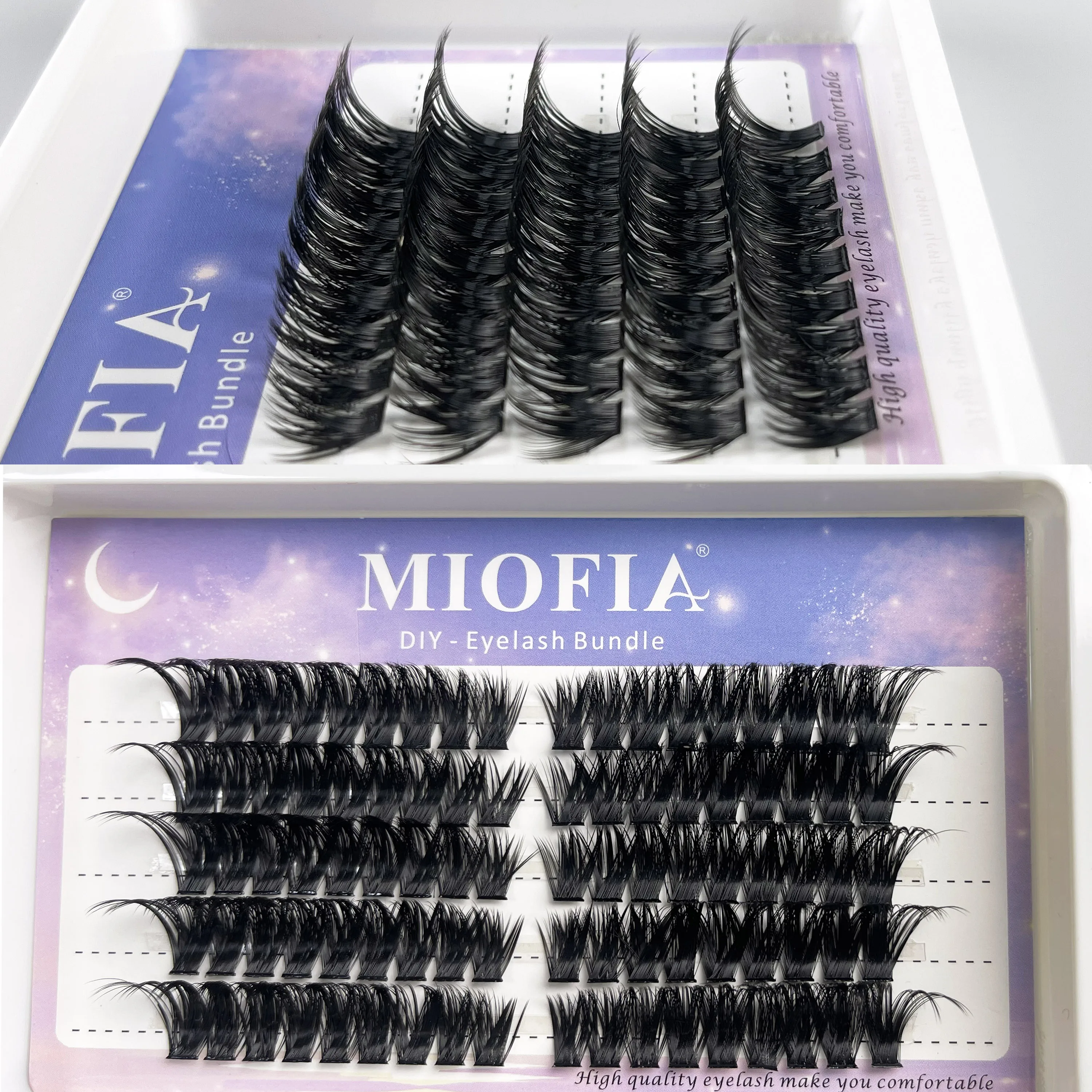 MIOFIA Lashes Clusters DIY Eyelash Extension Volume Fluffy Clusters Lashes Wispy Individual Lashes 3D Cat Eyelashes Makeup Tools