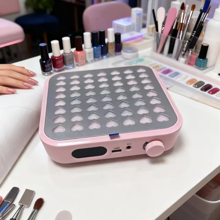 

Пылесборник для маникюра с многоразовым фильтром, мощный вакуумный вентилятор с одноразовым фильтром для ацетатных и цветных гелевых ногтей, для маникюрных салонов, белый, розовый