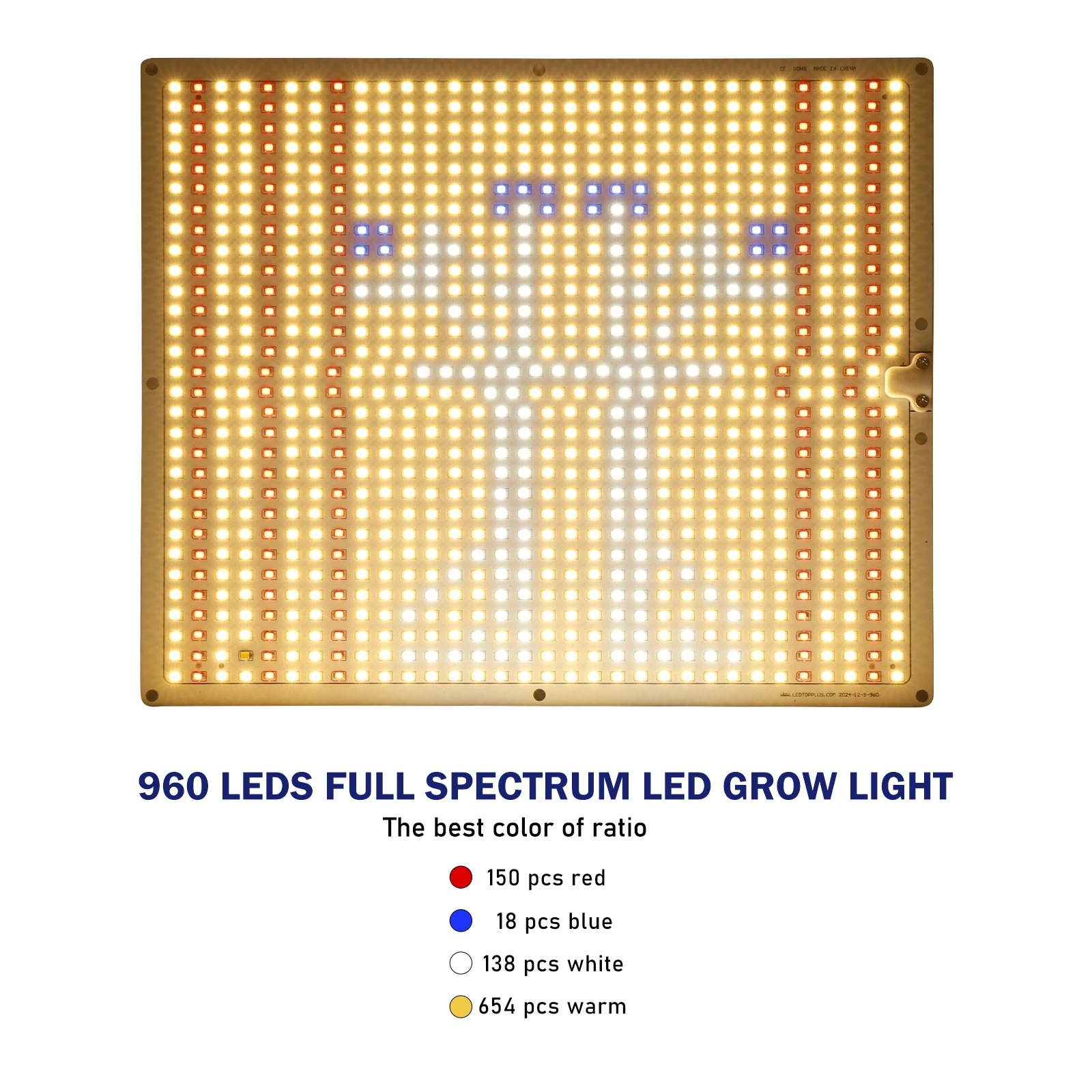 1000 W LED-Wachstumslicht, Vollspektrum-Phytolampe für Indoor-Wachstumszelt, Blumen, Sukkulenten, Quantenbrett mit Aufhängeset