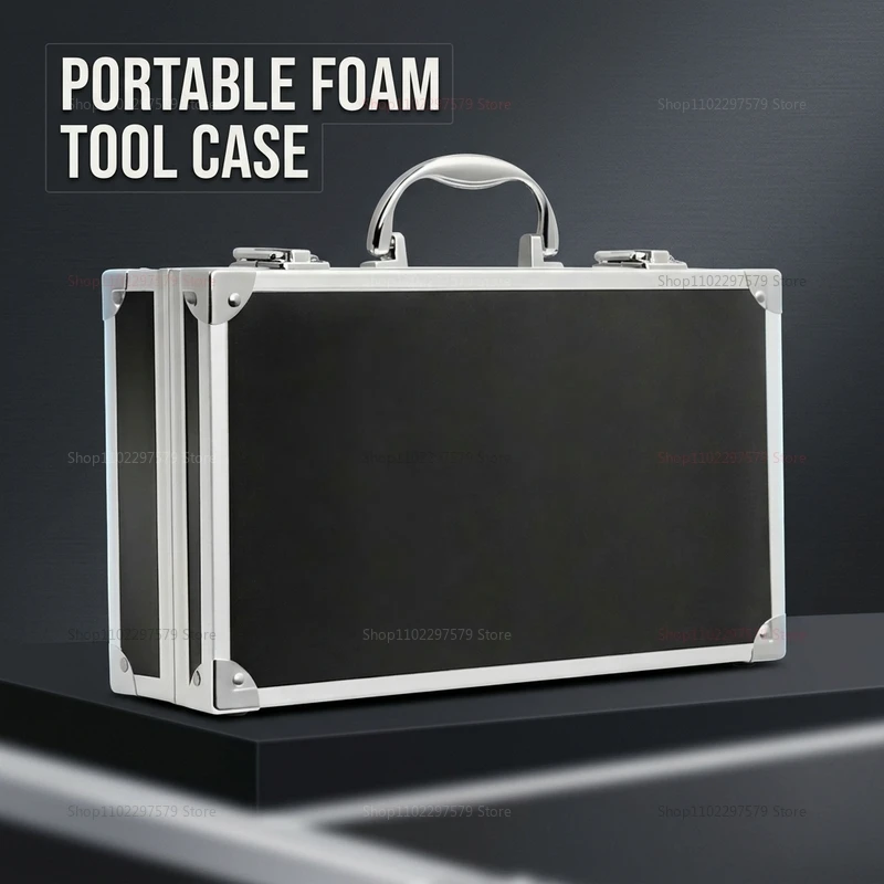 Aluminum Portable Toolbox Storage Case with Sponge Lining Resistant Handheld Tool Organizer for Garage Workshop Home RepairTools