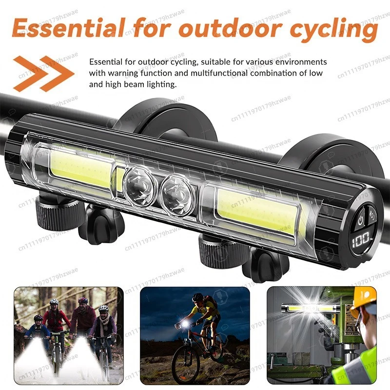 2PCS Super bright mountain night riding lighting headlight USB power bank aluminum alloy horizontal bicycle headlight
