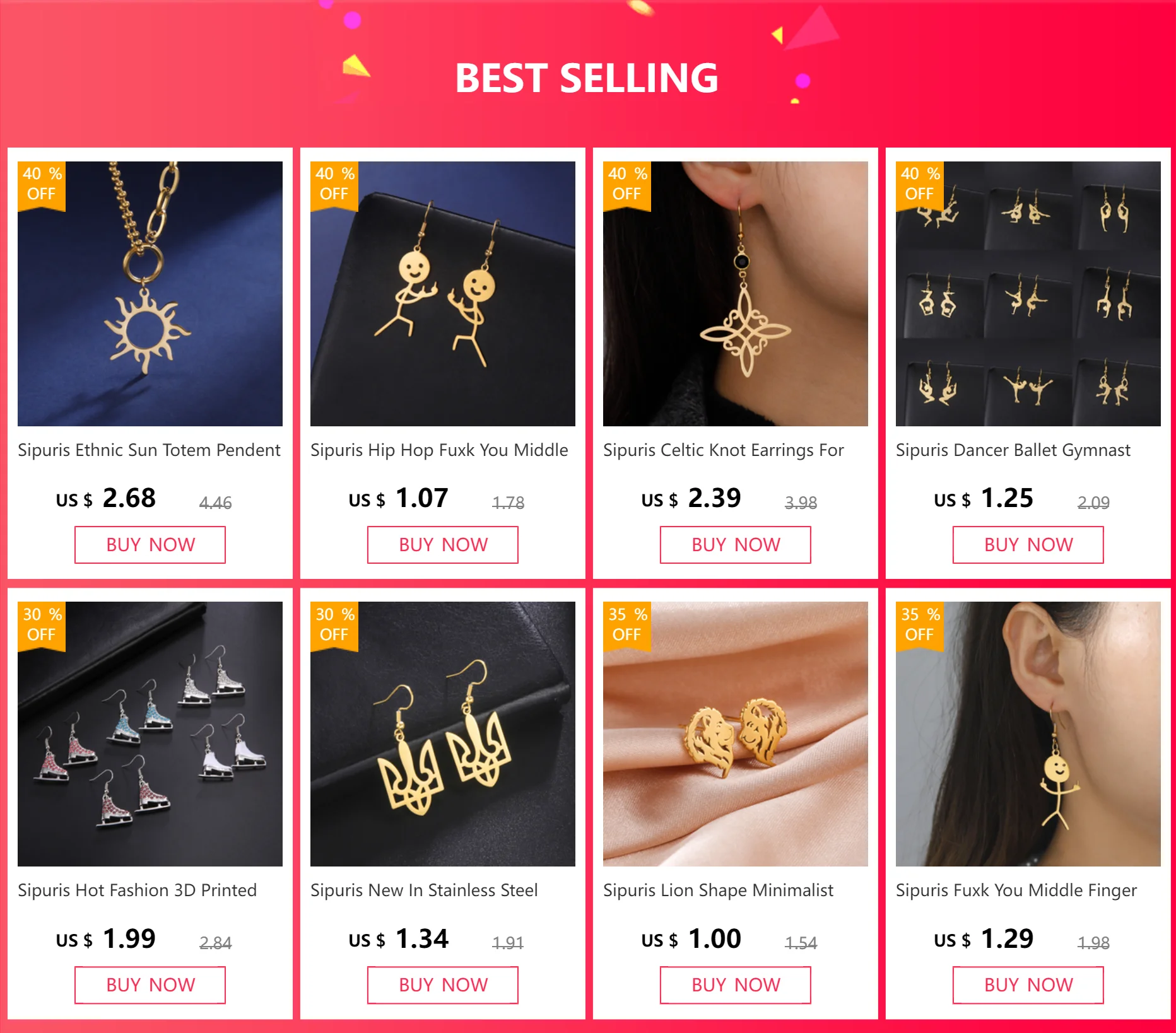 Sipuris Psychology Soul Symbol Mini-Ohrstecker für Frauen, Goldfarben, Edelstahl, Lustiger Niedlicher Schmuck, Paargeschenk, Großhandel – Detail 1