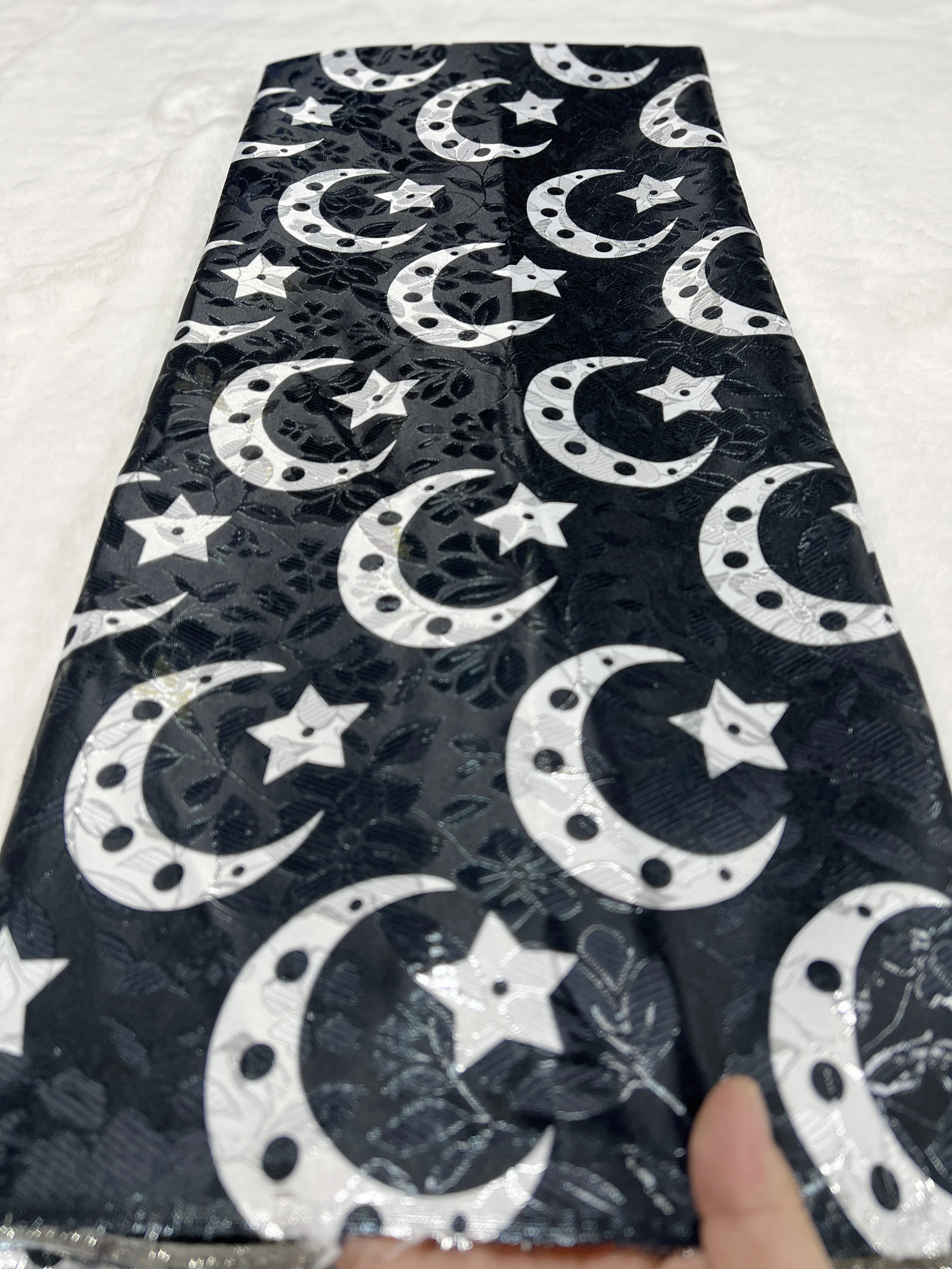 New Arrival High Quality 5 Yards Jacquard Silk Printed Fabric with Gold Line For Party Dress Sewing Materials Jacquard TV1119-2
