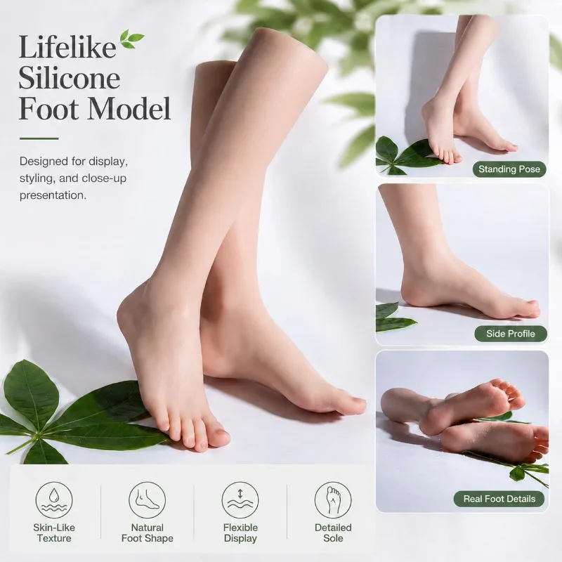 Simulation Foot Model Realistic Female Leg Photography Display Props Medical Painting Teaching Stockings Pedicure Manicure Feet