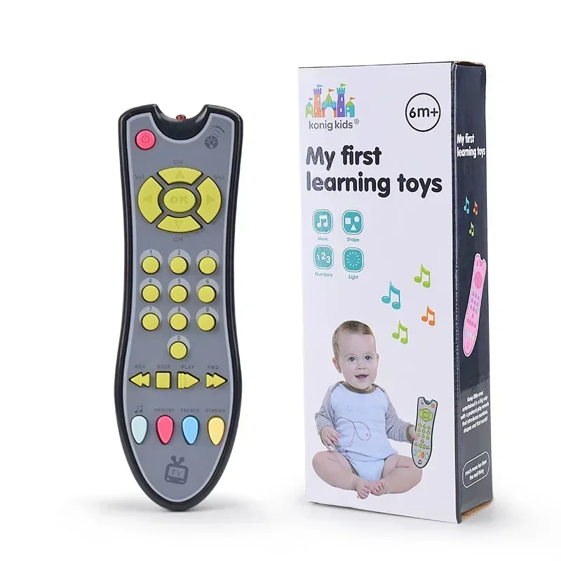 Multifunktions-Babyspielzeug, Telefonnummer, Musik, Fernbedienung, Licht, beruhigendes Design, kognitives Training, Urlaub, Weihnachtsgeschenk