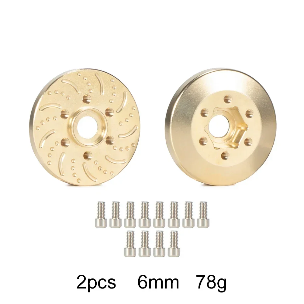 6MM 9MM 12MM 15MM 18,5MM 22MM Messing Radnabe Sechskantadapter Bremsscheibengewichte für 1,9 2,2 Beadlock-Räder SCX10 TRX4 Capra Wraith