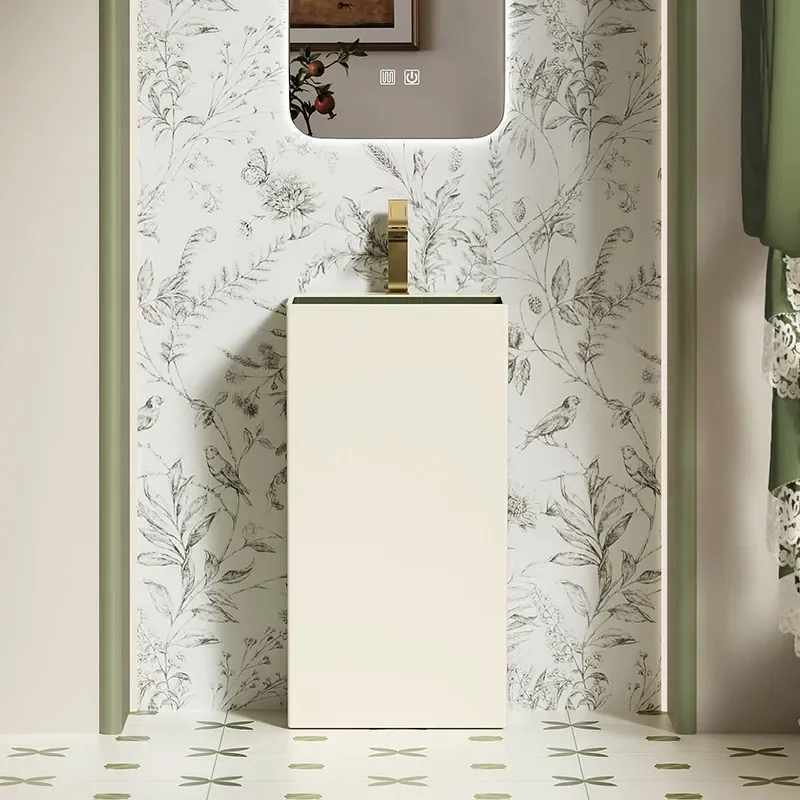 Villa bathroom retro wind floor washbasin integrated column basin household high-end column washbasin