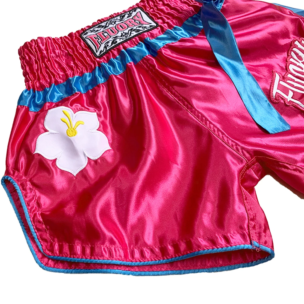 FLUORY MTSF95 MMA Fighting Muay Thai Shorts Boxeo Boxer Training Sports High Quality Kick Boxing Fitness Athletic  Pants For Kid