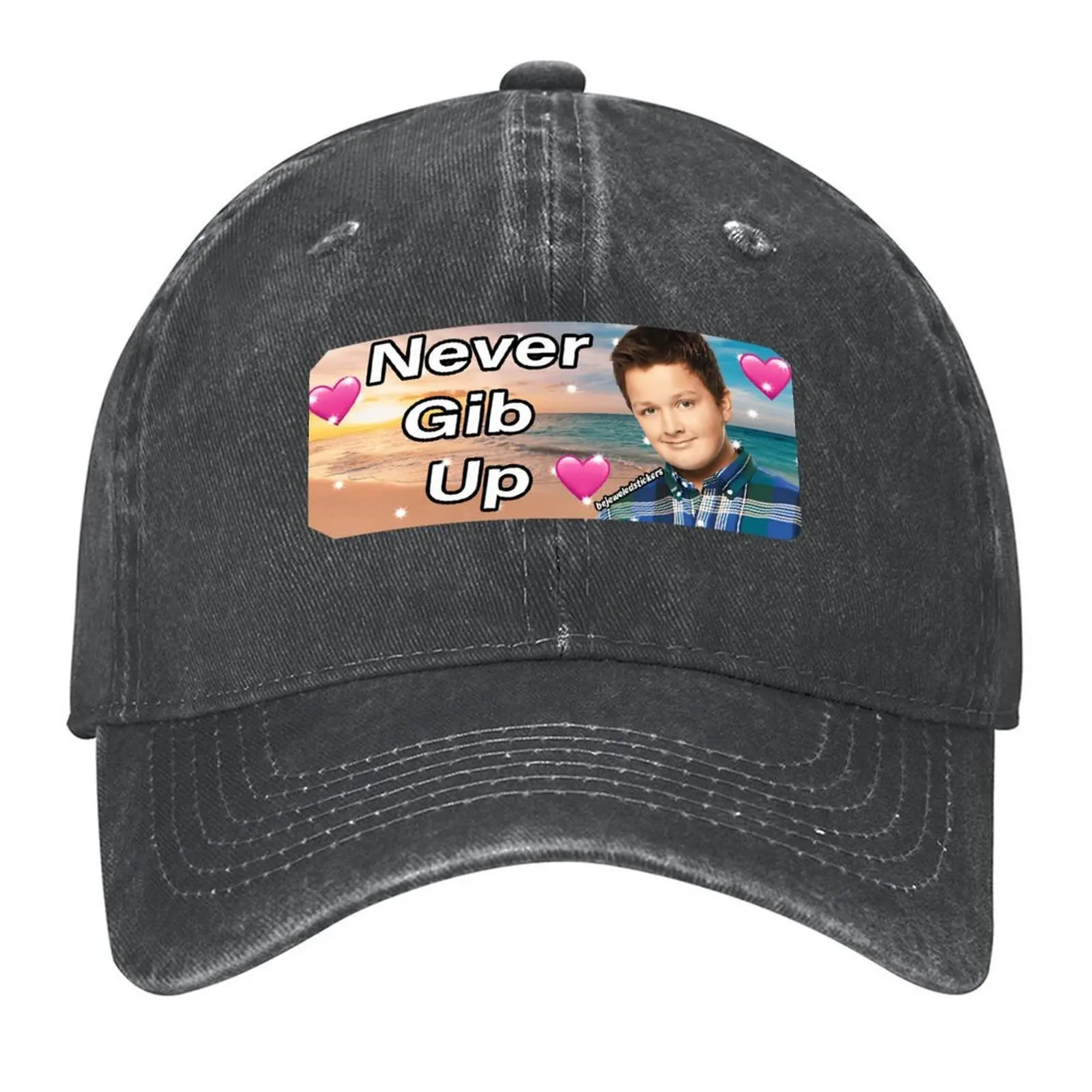 

Never gib up bumper Sticker Baseball Cap Luxury Hat Golf Wear Hat Luxury Brand Streetwear Women's Hats Men's