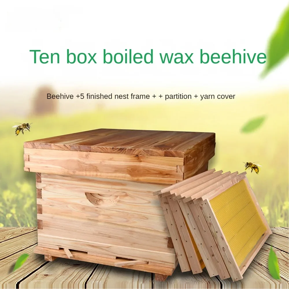 BeehivesComplete Set Of Beekeeping ToolsSpecialised Beekeeping HivesBoiled Wax Fir Standard Ten-frame Hive Box