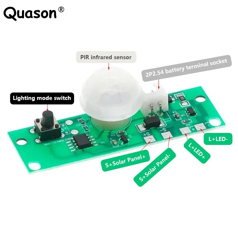 3.7V Solar Lamp Board Control Sensor Night Light Module Controller Module Infrared Human Body Induction Solar Circuit Board
