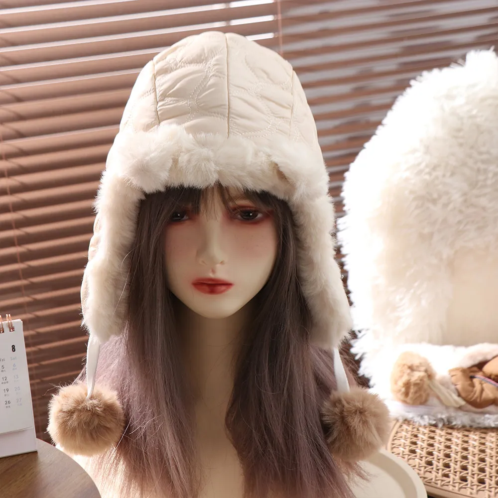 

Casual Keep Warm Cat Ear Pullover Hat Windproof Thickened Beanie Hat Ear Flap Cap Korean Style Ear Protection Hat Winter Autumn