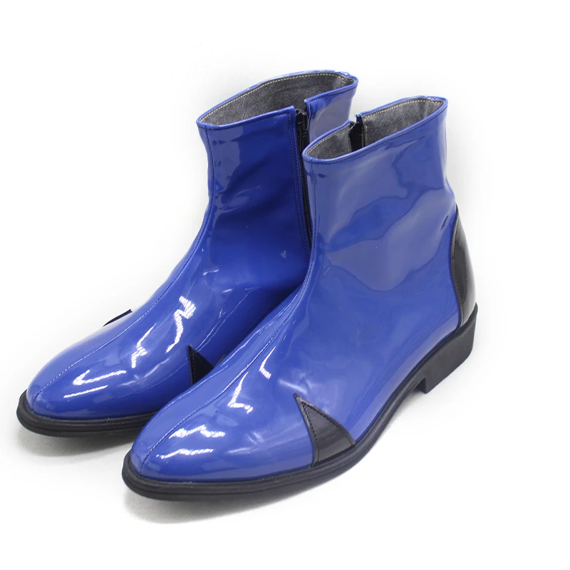 อิคาริ ชินจิคอสเพลย์รองเท้ารองเท้าสีฟ้าอะนิเมะ EVA บทบาทเล่นรองเท้าหนังเทียมสำหรับชาย