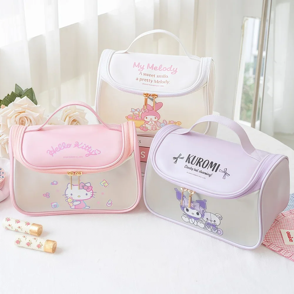 

Sanrio Travel Cosmetic Bag Waterproof PU Hanging Hook Makeup Toiletry Organizer Portable Shower Caddy Wash Pouch Carry Case Best