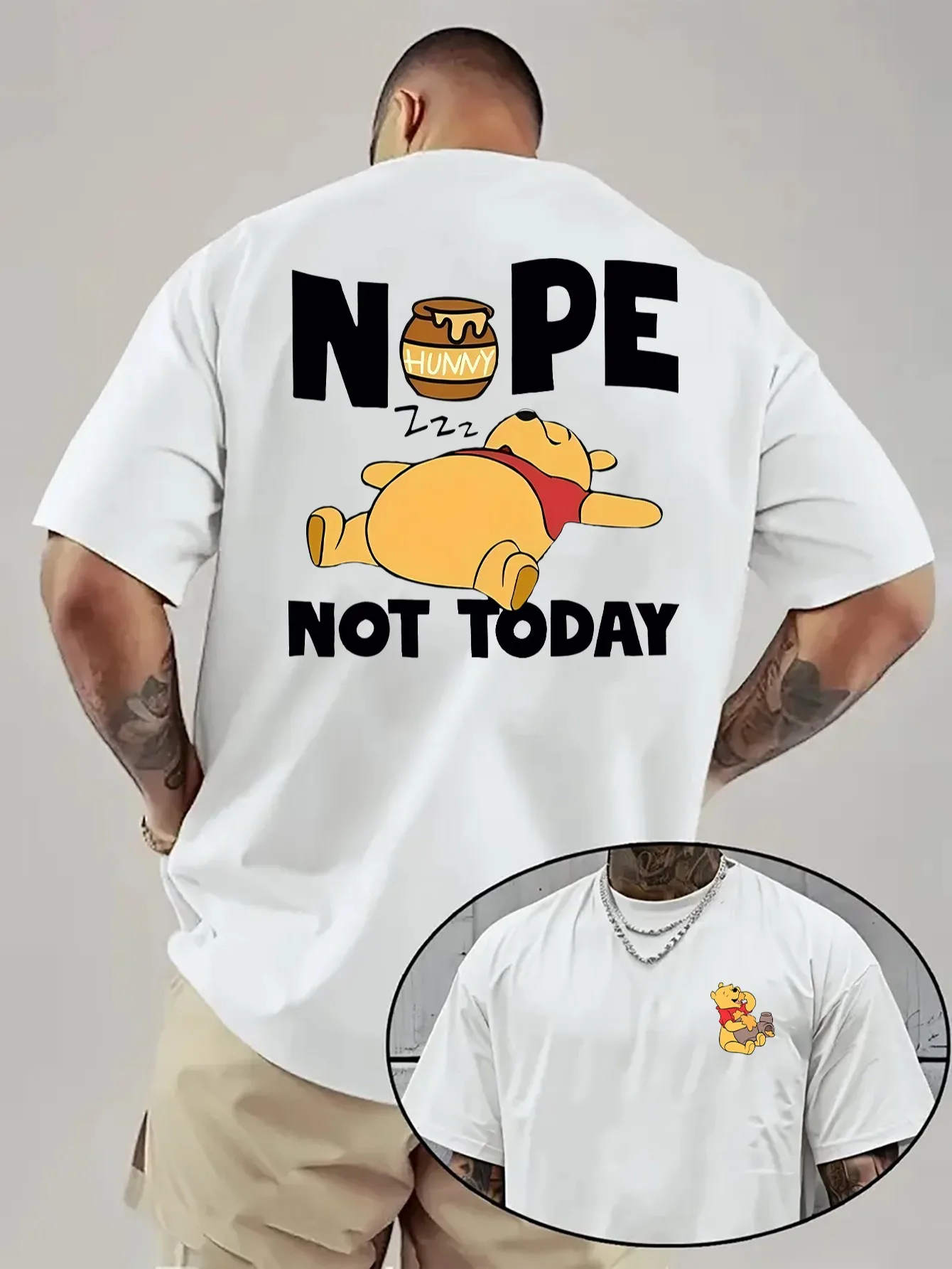 Camiseta de Winnie the Pooh de Disney para hombre y mujer, ropa de calle informal de gran tamaño, holgada, de manga corta, traje para eventos Unisex