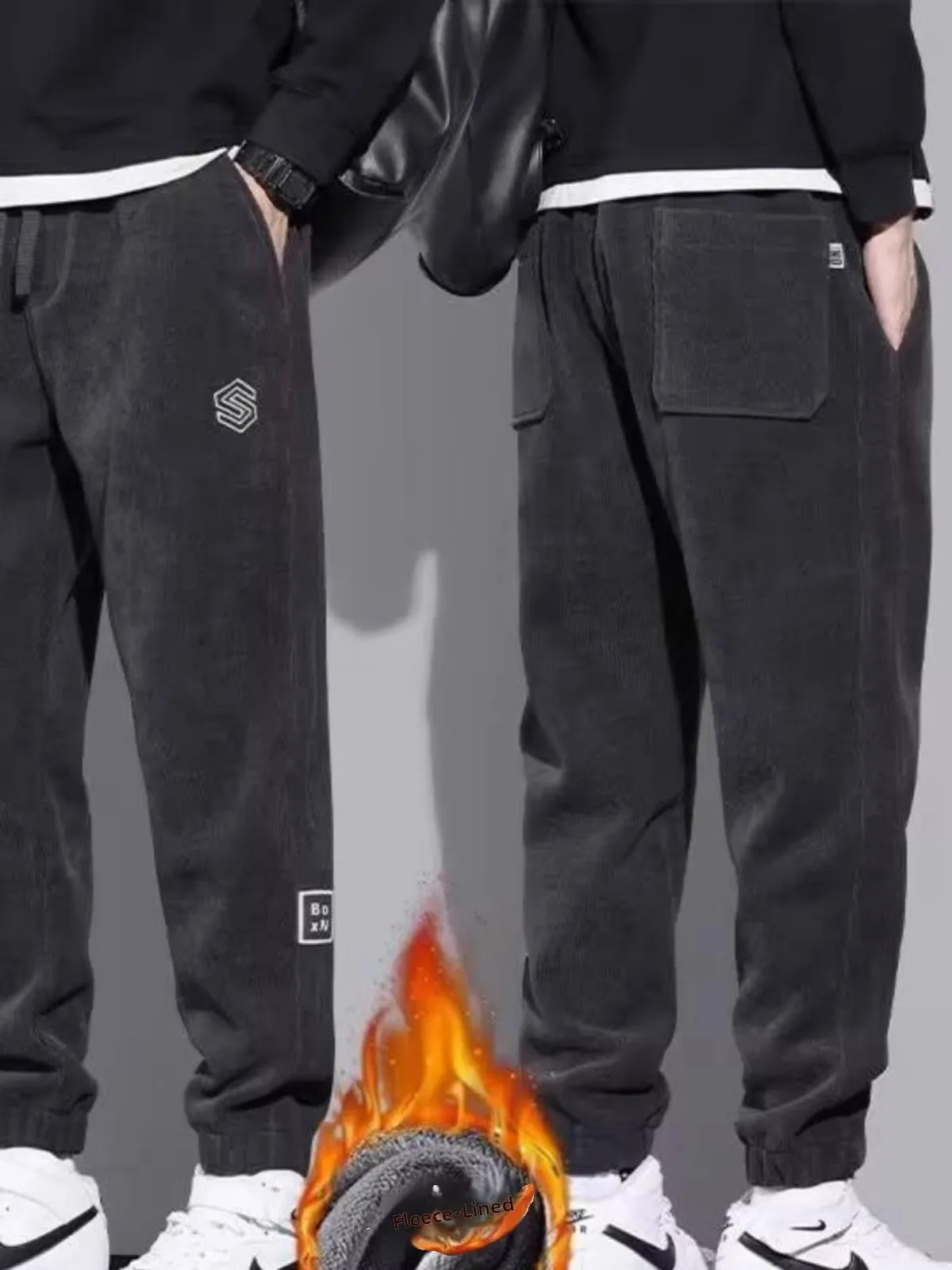 

Мужские повседневные вельветовые брюки Харлан, свободные спортивные брюки на подкладке, модные брендовые осенне-зимние длинные брюки