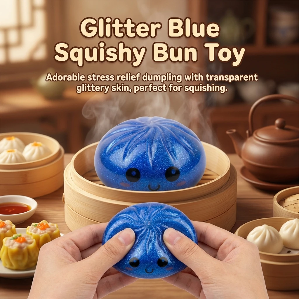 Simulated BBQ Bun Stress Relief Toy Soft TPR Material Cute Food Design for Office Home Car Use