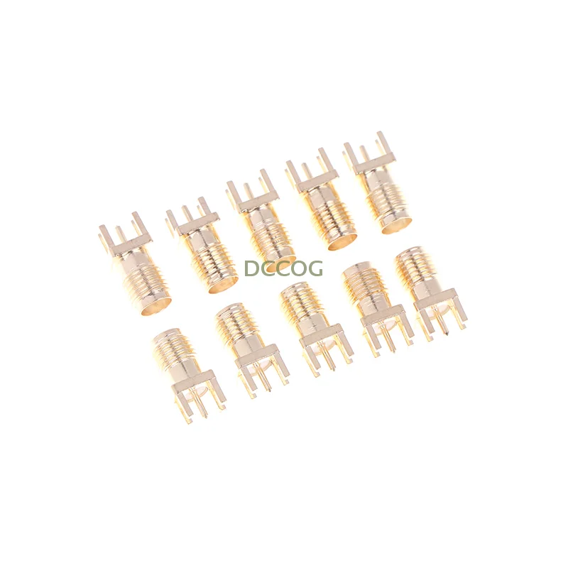 Solder PCB Board Edge Mount Adapter 10 Pcs SMA Female Jack Adapter SMA Female Base Socket Jack