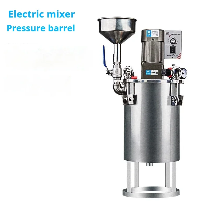 Electric Mixing Barrel 5L Pressure Barrel with Funnel Glue Storage Tank Pressure Tank Liquid Level Display Barrel Glue.