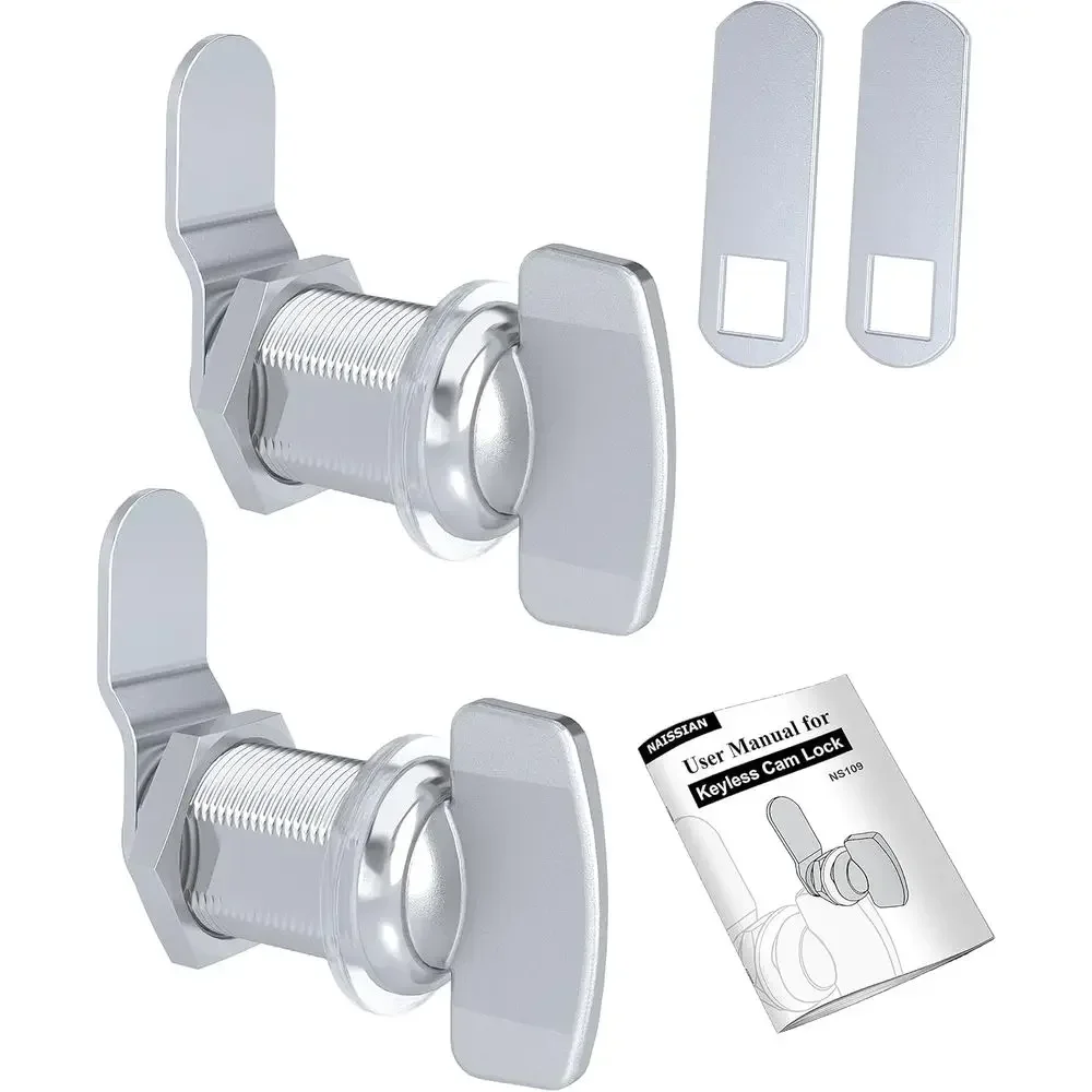 RV Thumb Cam Lock,Keyless Thumb Twist Operated, for Boat, RV Storage Compartment Baggage Door, Outdoor Shower Lock Latch,1-1/2 I